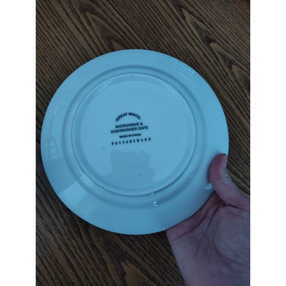 Pottery Barn Great White 8 1/8” Salad or Appetizer Plate With Wide Rim